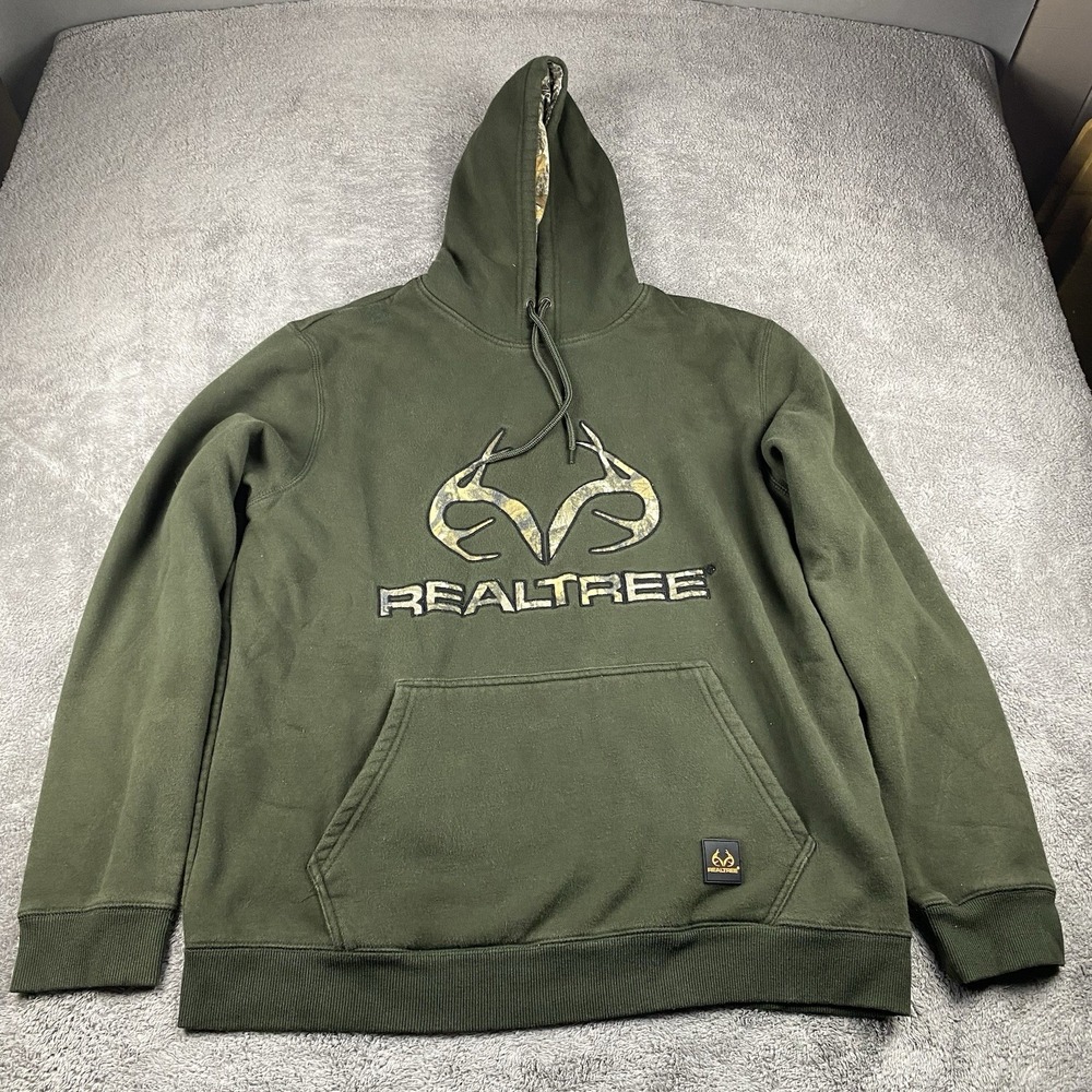 Realtree Hoodie Mens Large Green‎ Pullover Sweatshirt Long Sleeve Hunting